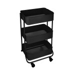 CARRITO MULTIUSO HIERRO 44.5x30.5x75CM NEGRO CARRITO MULTIUSO HIERRO 44.5x30.5x75CM NEGRO