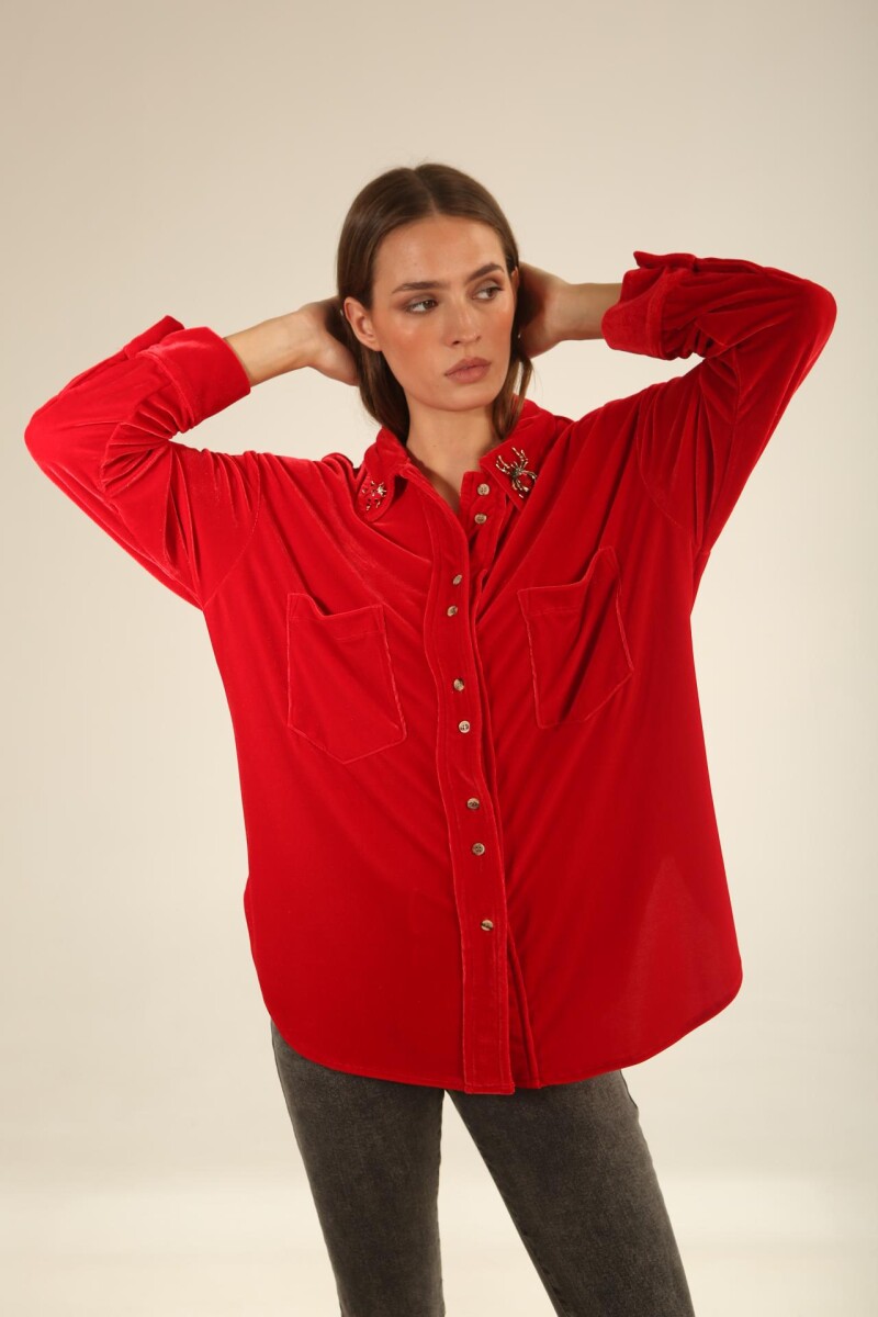 Camisa Bimba Velvet - Rojo 