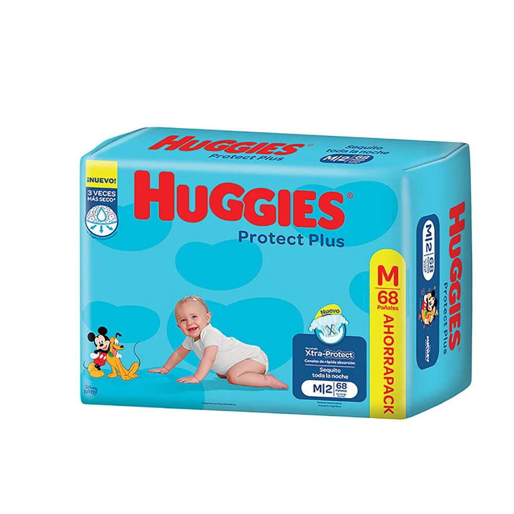HUGGIES PROTECT PLUS MEDIANO AHORRO NF P