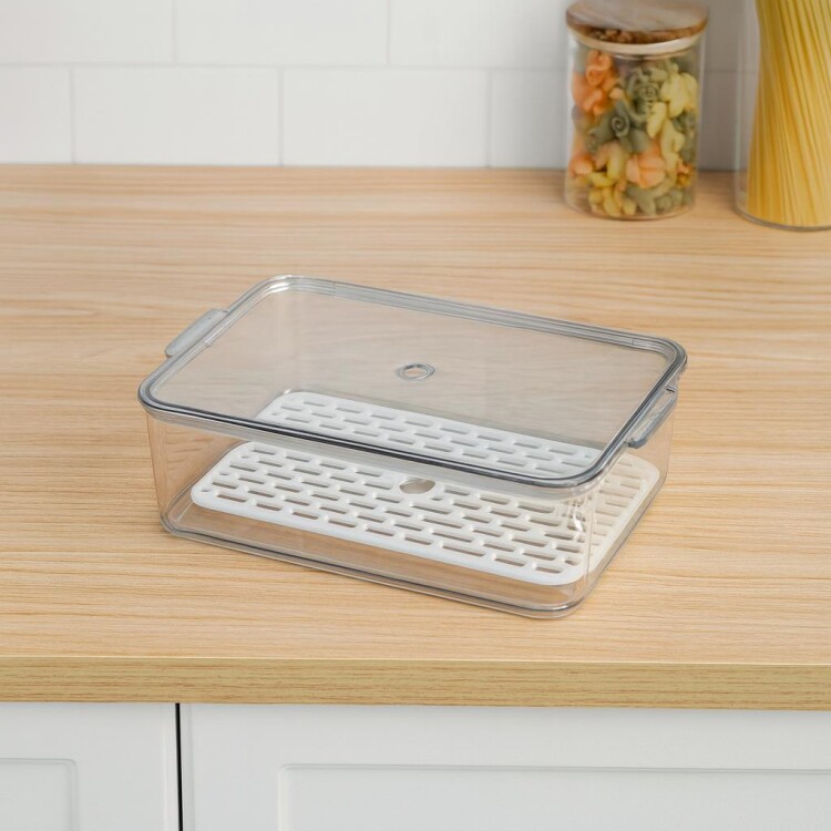 ORGANIZADOR ACRILICO CON TAPA Y REJILLA 34x21x16CM ORGANIZADOR ACRILICO CON TAPA Y REJILLA 34x21x16CM