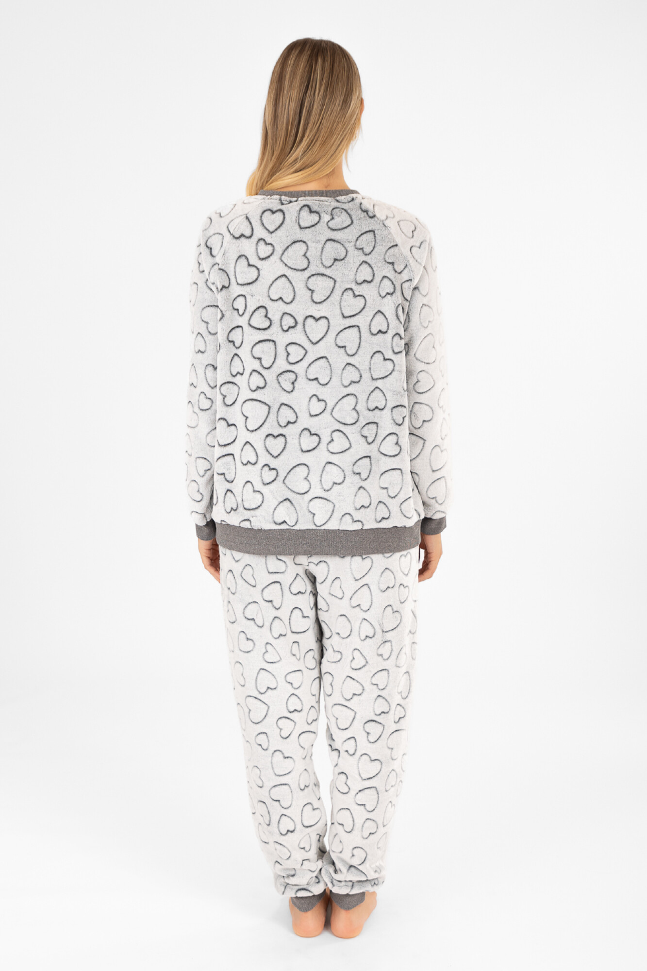 Pijama De Felpa De Manga Larga Primark Para Mujer Gris