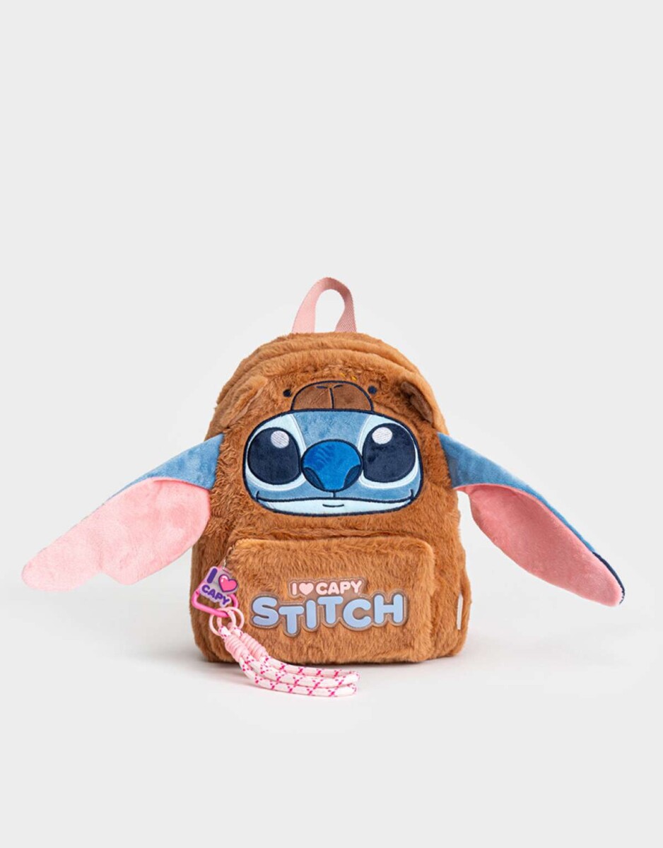 Mochila Plush ''stitch Capybara'' - Marron Camel 