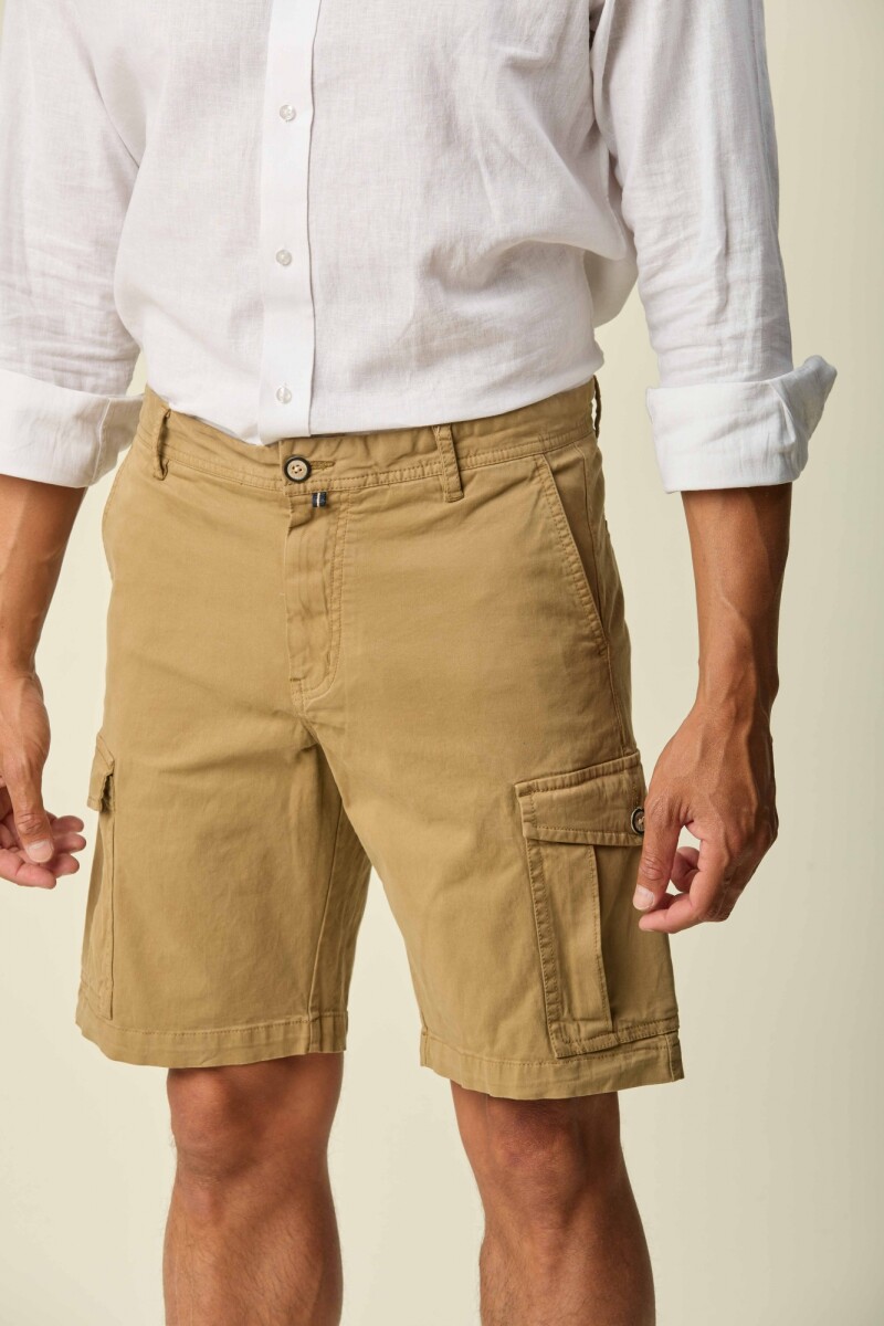 Bermuda Cargo Algodón - Tostado 