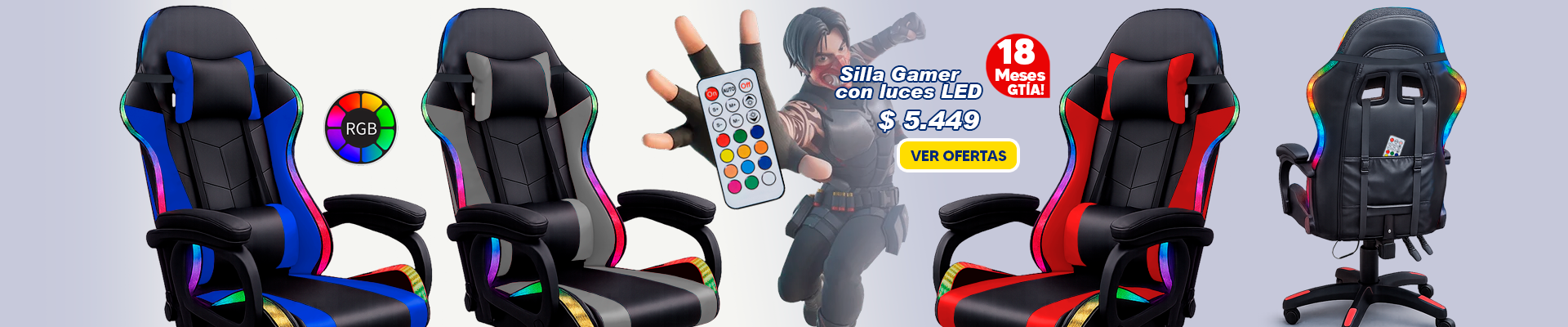 ¡Oferta Silla Gamer RGB en DIMM, al mejor precio!