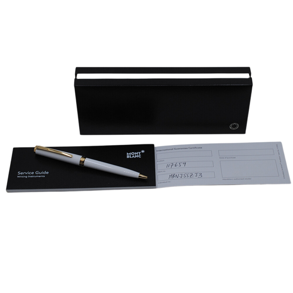 Montblanc Pix white AV 117659 Ballpoint Pen con estuche y papeles Montblanc Pix white AV 117659 Ballpoint Pen con estuche y papeles