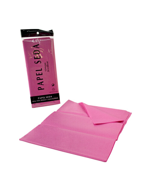 PAPEL SEDA 50x66 cm PAQUETE X 10 FUCSIA