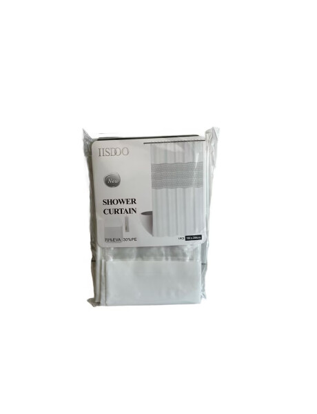 CORTINA DE BAÑO C/VISOR C/GANCHOS 180x200CM BLANCO CORTINA DE BAÑO C/VISOR C/GANCHOS 180x200CM BLANCO