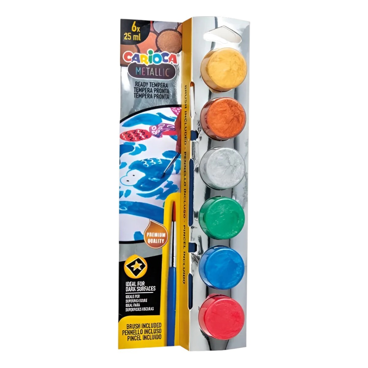 Témperas Metálicas Carioca x6 