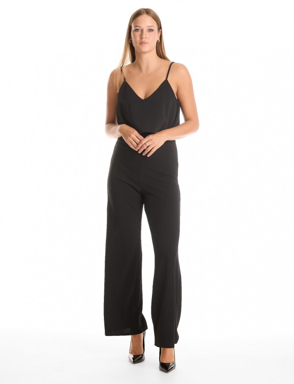 Enterito Capas & Escote En V NEGRO