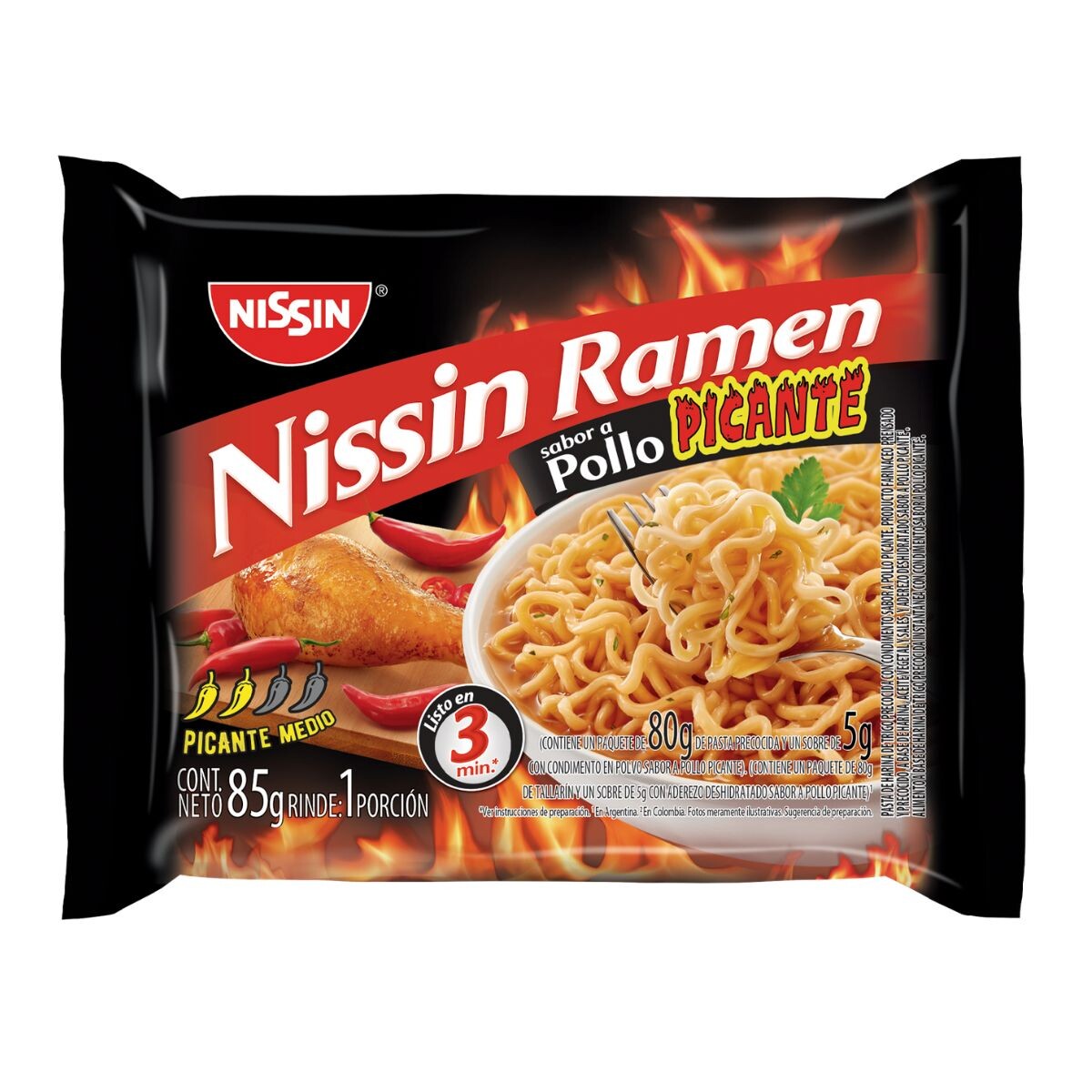 Pasta instantanea Nissin Ramen 85g Pollo Picante 
