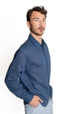 Camisa Lino-Cotton Guarnieri NAVY