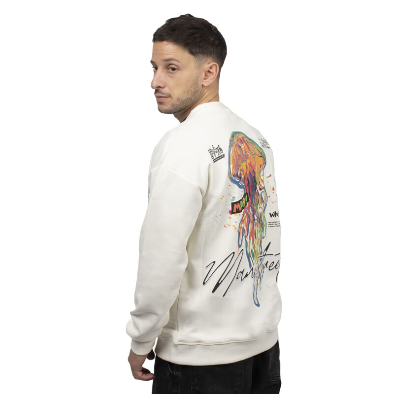 BUZOS ACTIVE HODDIE CON ESTAMPA Unisex - XC03 Blanco