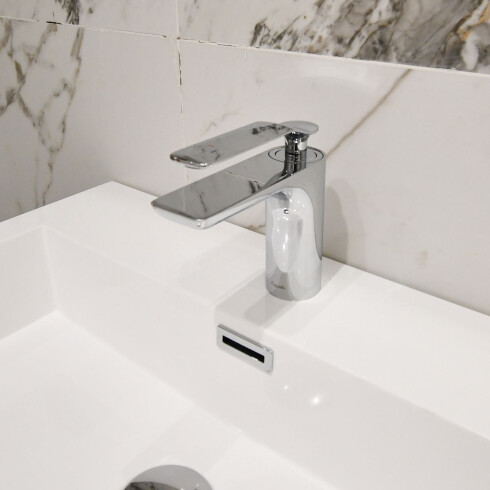 Griferia Para Lavatorio Bajo Cromado Monocomando Serie Modena GRIS