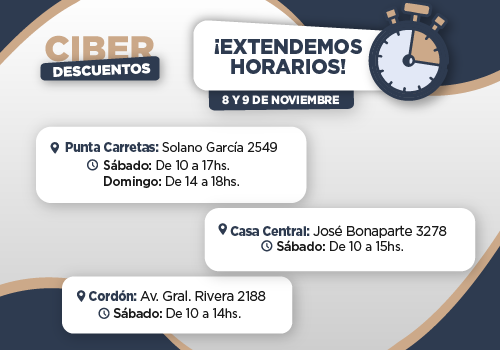 HORARIO ESPECIAL SALONES SABADO 8
