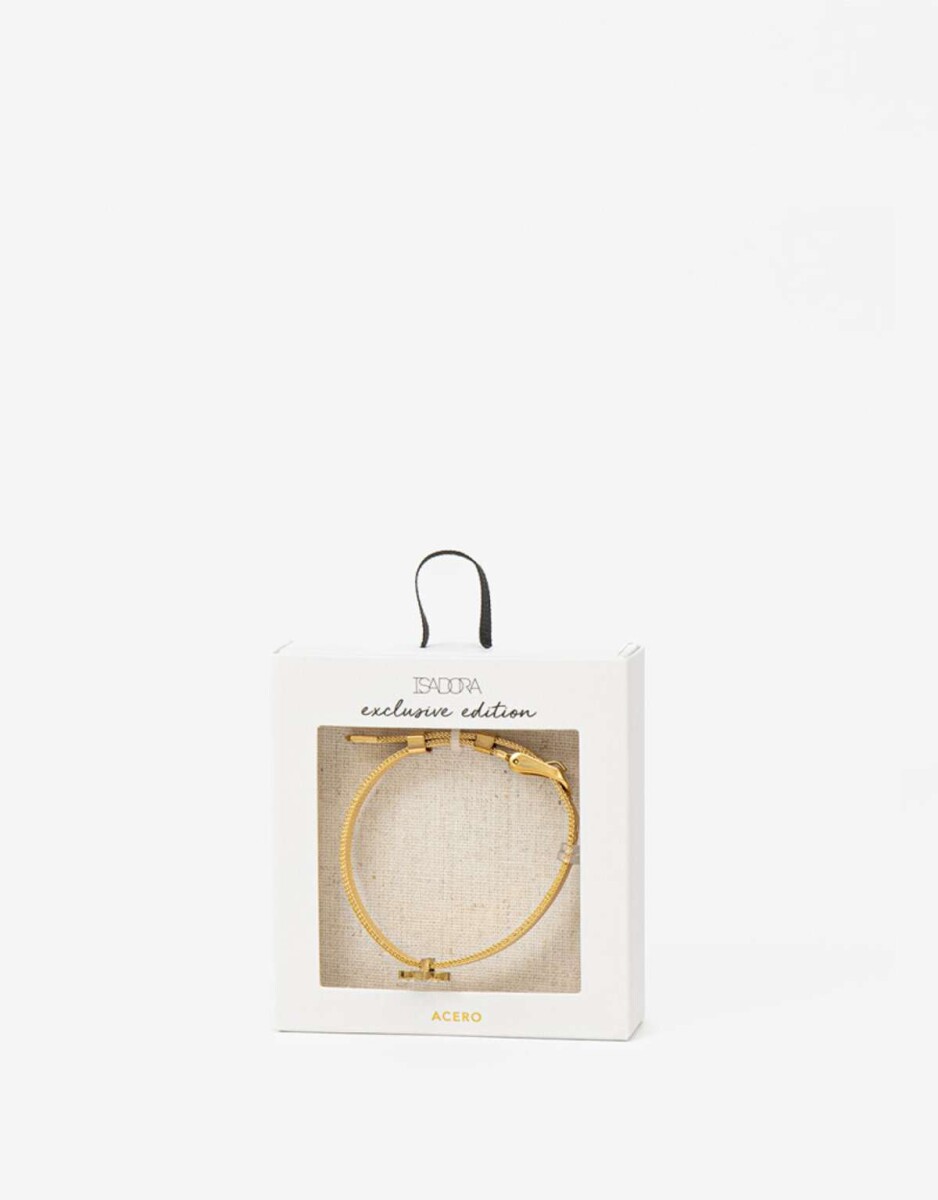 Pulsera Flexible De Acero Hebilla - Dorado 