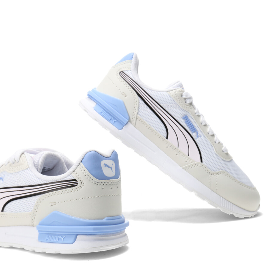 Championes de Mujer Puma Graviton Mega Blanco - Gris - Celeste