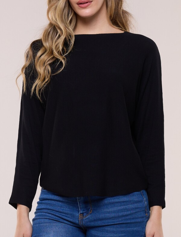 Buzo Básico Manga Dolman NEGRO