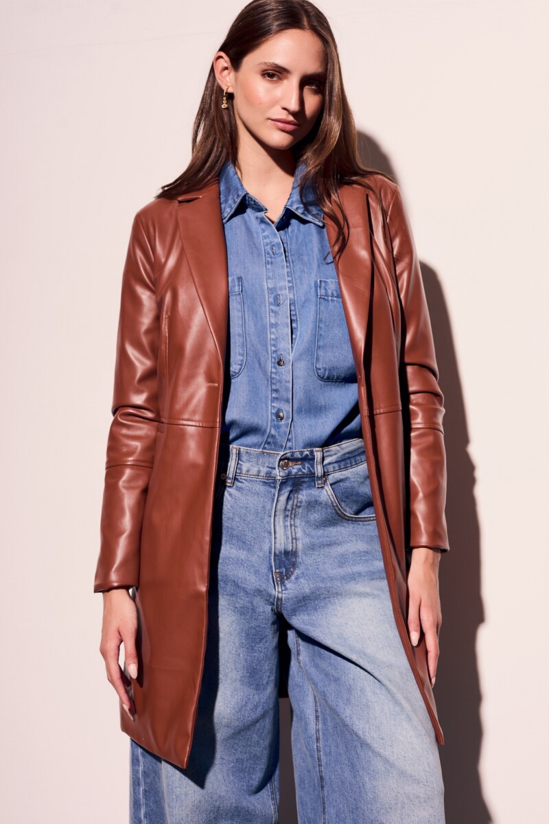 Trench Cuero Vegano Marron