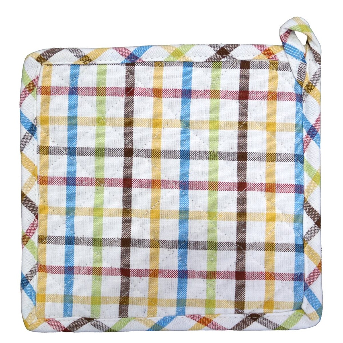 AGARRADERA ALGODÓN 20X20CM CUADROS MULTICOLOR 