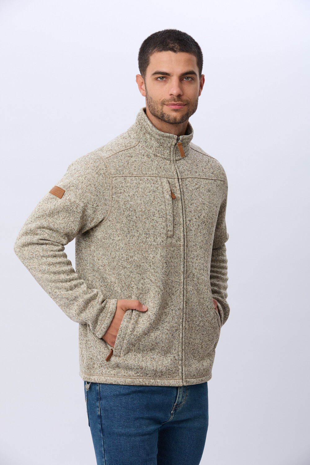 CAMPERA TEXTURADA CON INTERIOR EN POLAR Beige
