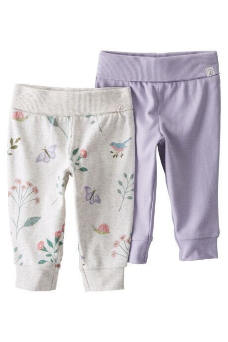 Pack dos pantalones de algodón orgánico Sin color
