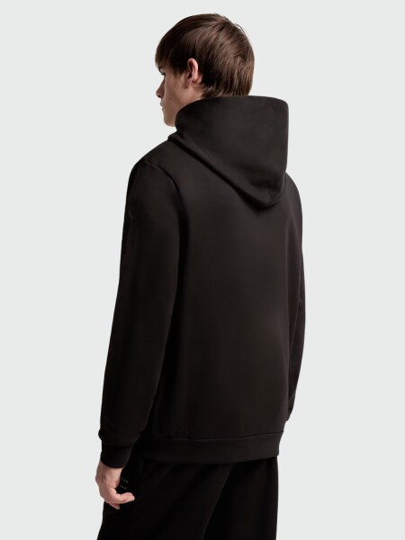 MONCLER - Campera de algodón suave con capucha Negro