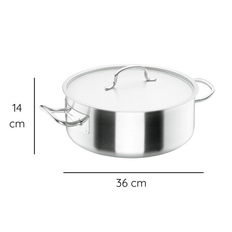 Cacerola inox con tapa 36x14 14.2 lts Cacerola inox con tapa 36x14 14.2 lts