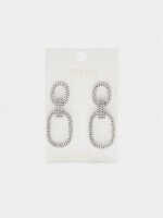 Pendientes Maxi Aro Doble Con Cristales plateado