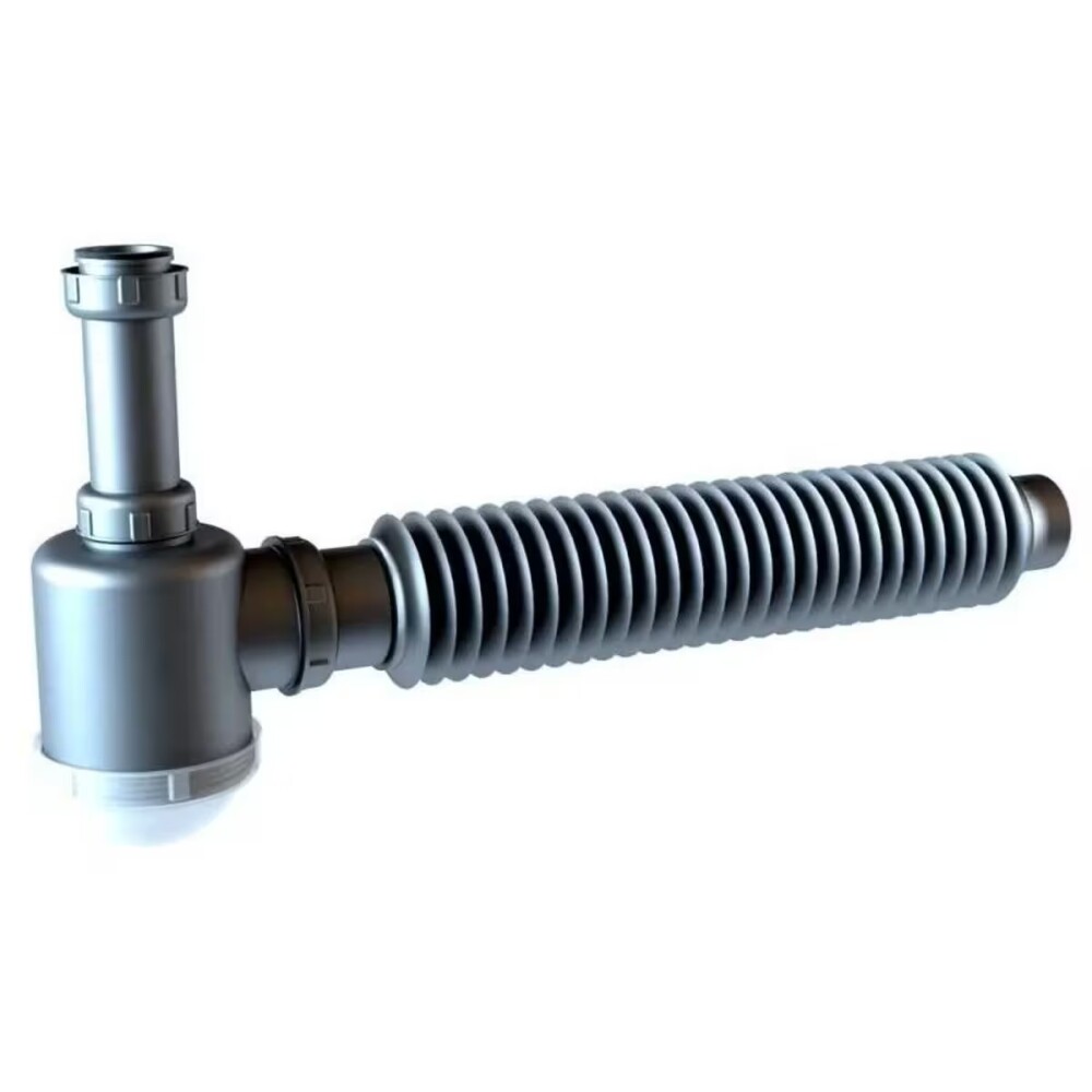 Sifón botella simple con tuerca gris Inplast Sifón Botella Simple Con Tuerca Gris Inplast