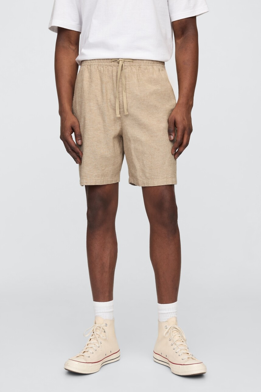 Short De Lino Easy 7Inch Hombre Khaki