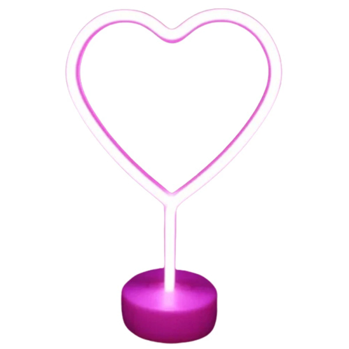 Lámpara mesa Neon Led Corazón USB/220v y a pila 