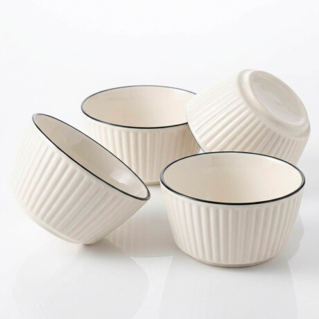 Set X6 Bowls Cerámica Cocina Calidad El Chingón Blanco