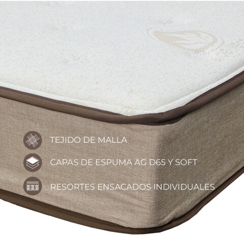 Sommier ELITE - 2 Plazas - Resortes Pocket y Espuma -138x188x62 - 120 Kg Sommier ELITE - 2 Plazas - Resortes Pocket y Espuma -138x188x62 - 120 Kg