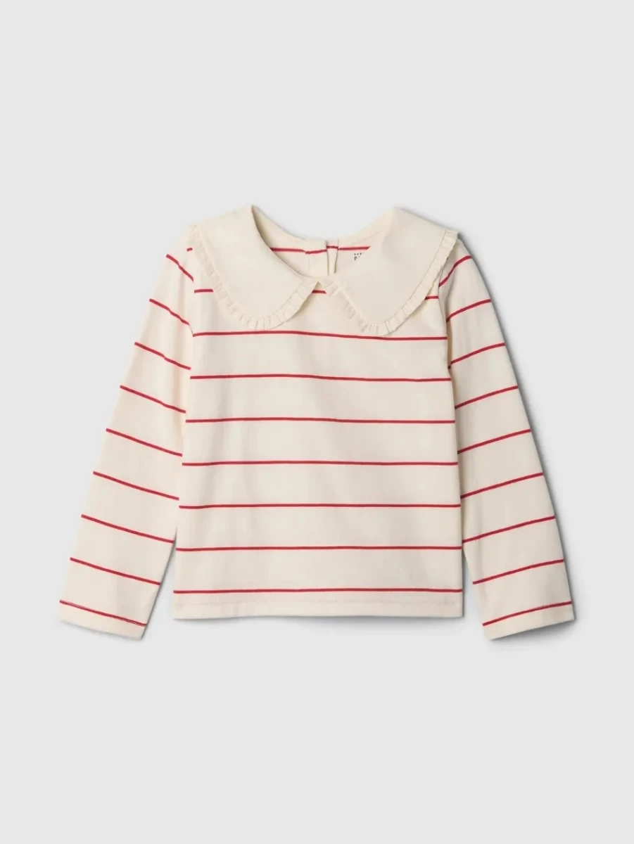 Remera Con Cuellito Toddler Niña - Pure Red Stripe 
