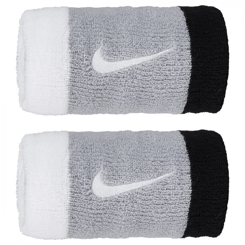 Muñequeras Nike Swoosh Doublewide Wristbands Unisex Gris