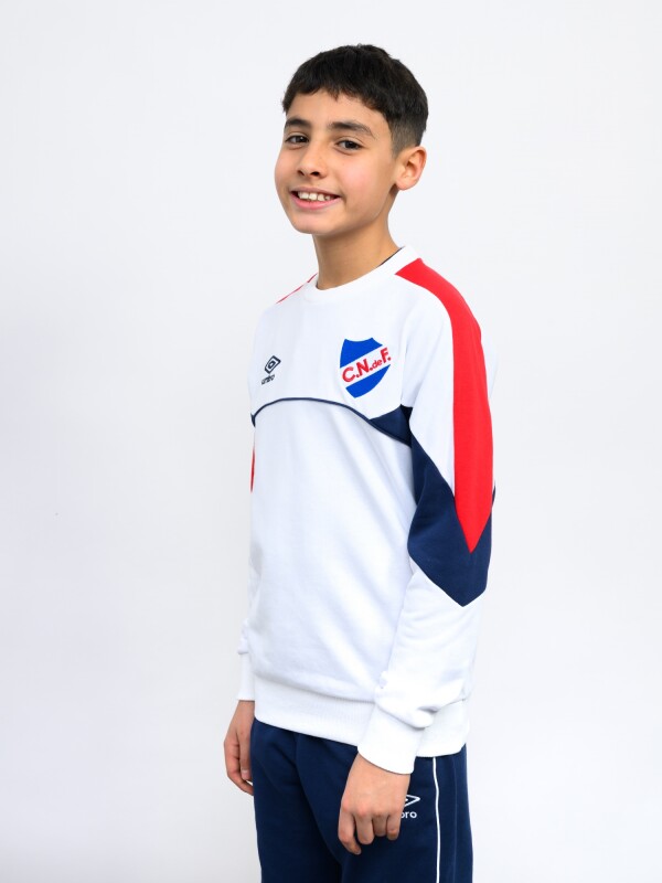 BUZO CREW Nacional Junior Blanco, Azul Marino, Rojo