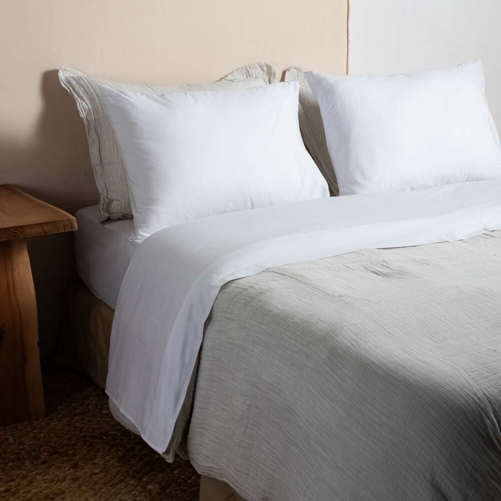 JUEGO DE SÁBANAS 1 PLAZA ALGODON BLANCO COTTON BASIC 180 HILOS