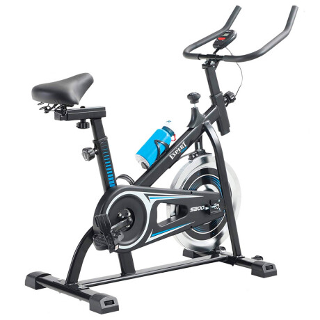 Bicicleta Spinning Expert Fitness Spirit 8Kg Profesional Regulable Pulsómetro Negro-Azul