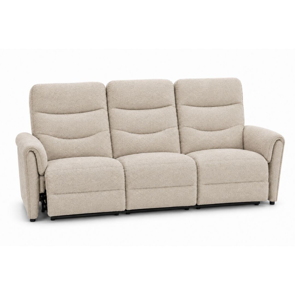 Sofá Recliner Manual 3 Cuerpos Beige 