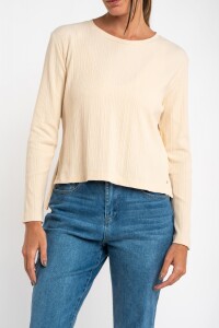 Remera Algodón Texturado Arena