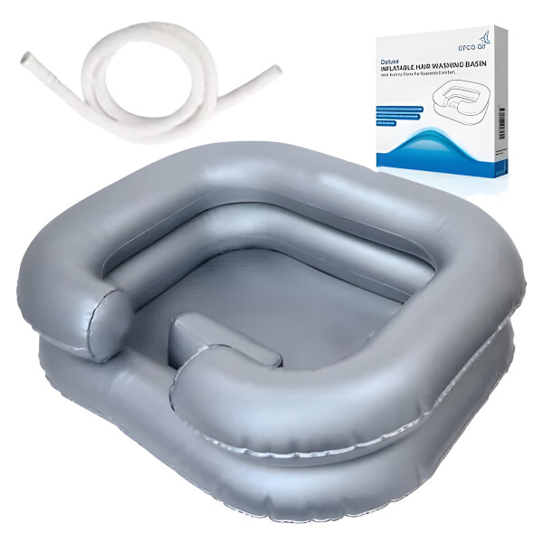 Pileta inflable Portátil Lavado Pelo Con Desagüe Peluqueria Color Plateado