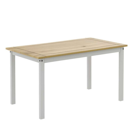 Juego de comedor 4 sillas - Madera maciza - Cruceta Blanco