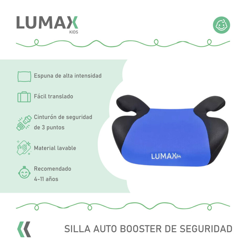 Booster Alzador de Seguridad Lumax Kids para Auto Azul