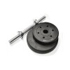 Kit 1 mancuernas cromadas + 10 kgs de pesas 4x2.5Kg