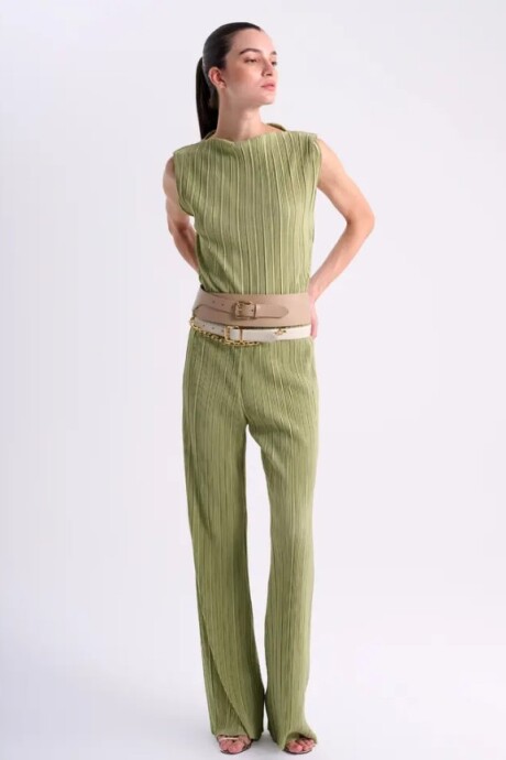 Pantalon plissado Marlene Verde