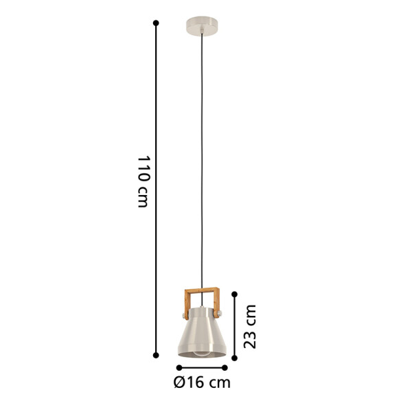 Lámpara colgante metálica E27 Ø160 CAWTON EG4336