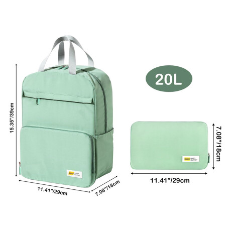Mochila Plegable Unisex Liviana Impermeable p/Viaje y Paseo Verde