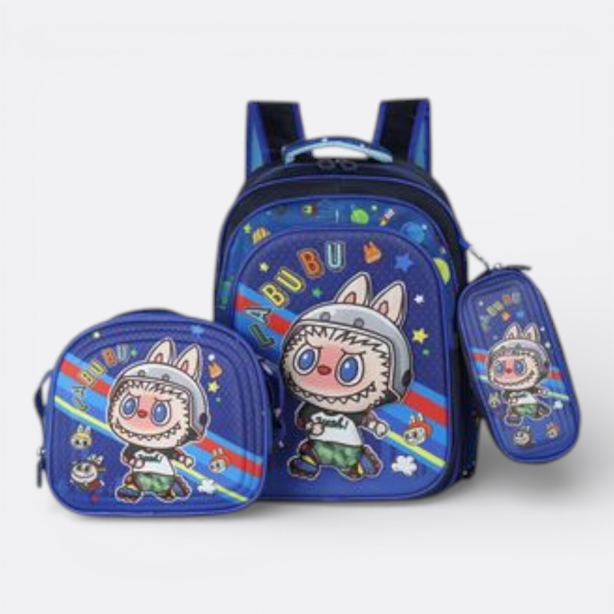 Kit Escolar Labubu Mochila + Cartuchera + Lonchera Mood - Labubu Atleta 