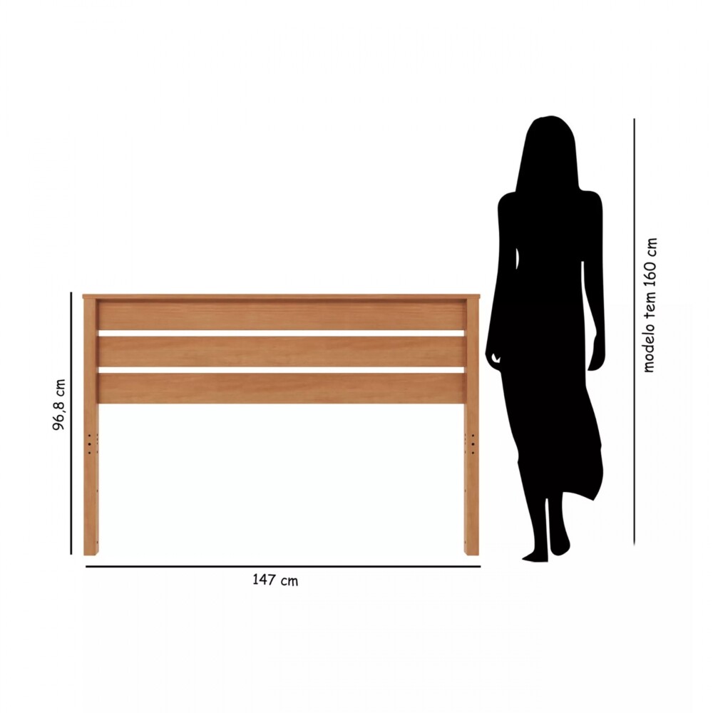 Respaldo 2 Plazas Madera maciza - Funcional Marrón