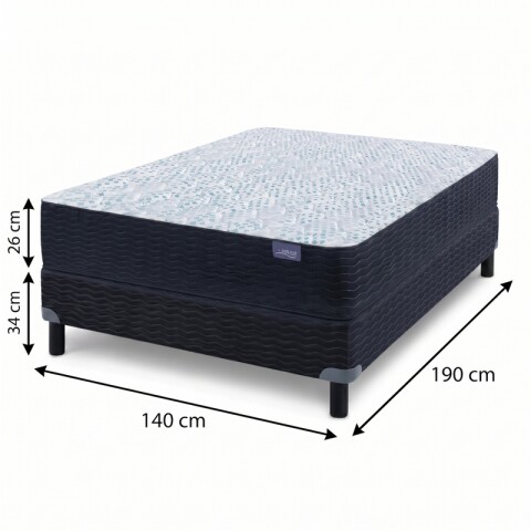 Conjunto Sommier LINEA DORADA 2 Plazas 140 x 190 x 26 - Hasta 130Kg Conjunto Sommier LINEA DORADA 2 Plazas 140 x 190 x 26 - Hasta 130Kg
